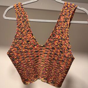 Cider Multicolor Knit Crop Top